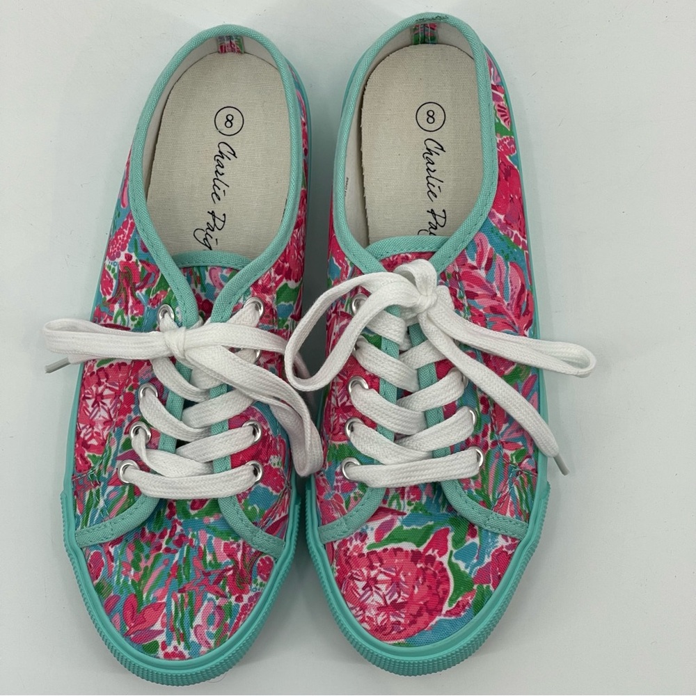 CHARLIE PAIGE WOMENS SIZE 8 LOW BACK SNEAKER , LIKE NEW , PREOWNED. FLOR… - Picture 5 of 6